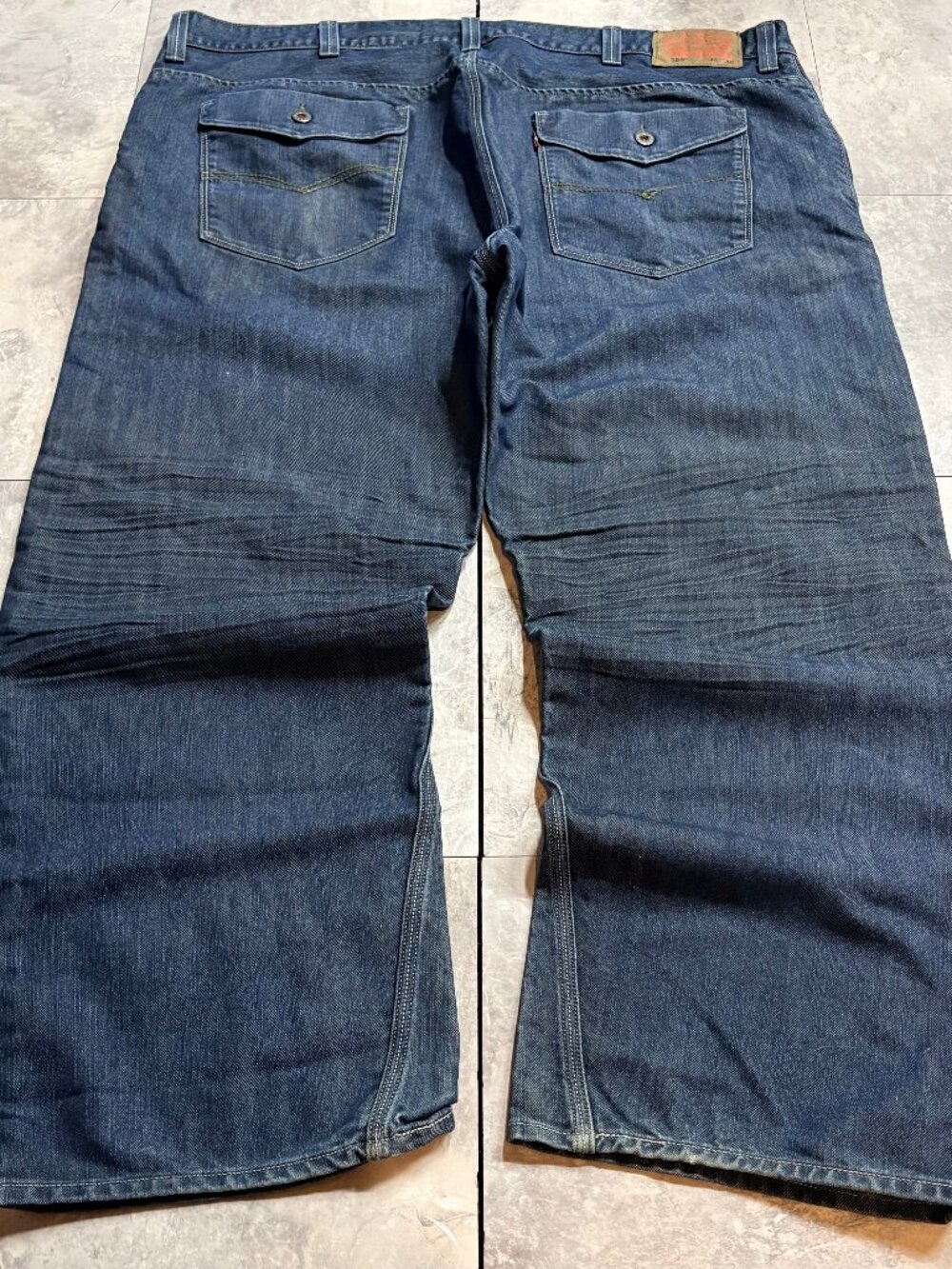 Levi's 559 Relaxed Straight Jeans Men's 46x30 Blue Flap Pocket Y2K